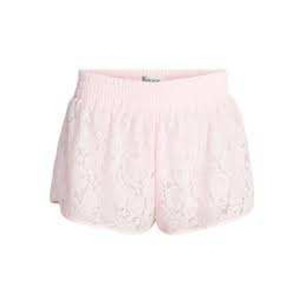 No Boundaries Pink Lace Knit Shorts XXL 20 Mid Rise Floral Elastic Waist NWT - Picture 2 of 9
